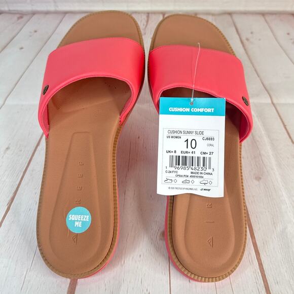Reef Cushion Sunny Coral Slide Sandals Women’s Size 10 - Picture 7 of 10